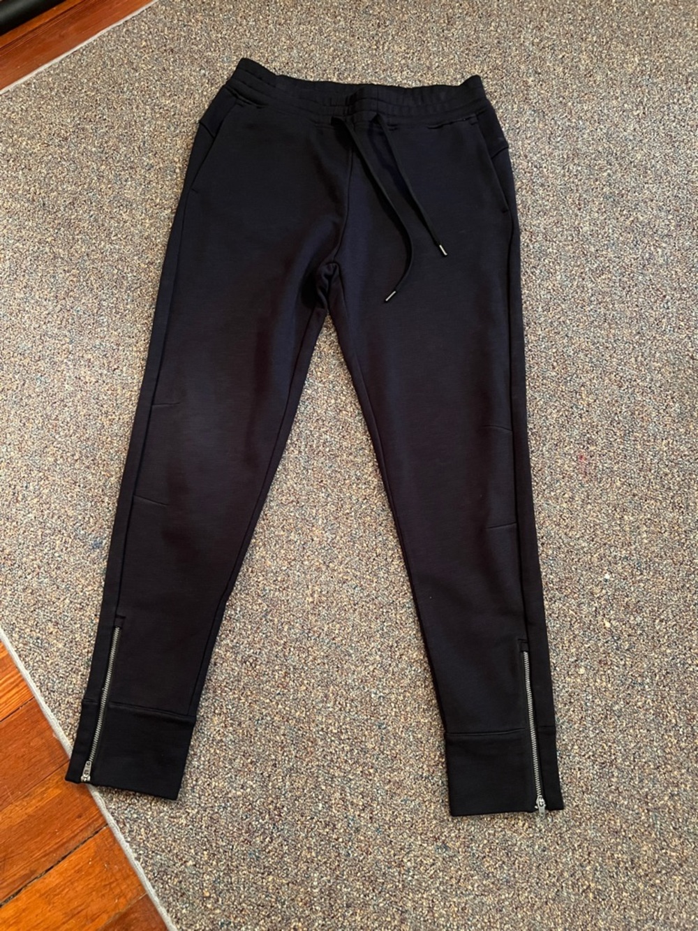 CRZ YOGA Black Drawstring Zip-Hem Joggers